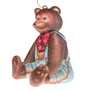 Dept 56 Christmas Ornaments Vintage Pressed Tin 4” Bear Set of 4 Hong Kong